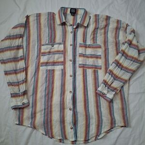BDG Wome's Multicolor Striped Button-Up Shirt